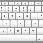 laptop keyboard-computer isolated white key button
