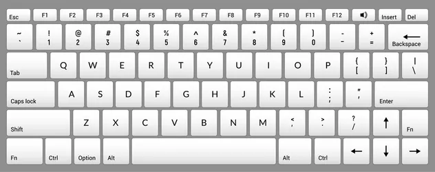 laptop keyboard-computer isolated white key button